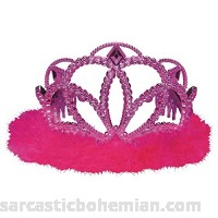 Tiara Princess Electroplated Plastic w Marabou Hot Pink | Royalty Collection | Party Accessory B00BFX5IJY